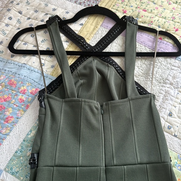 Topshop green leather chain embellished dress - Picture 7 of 12